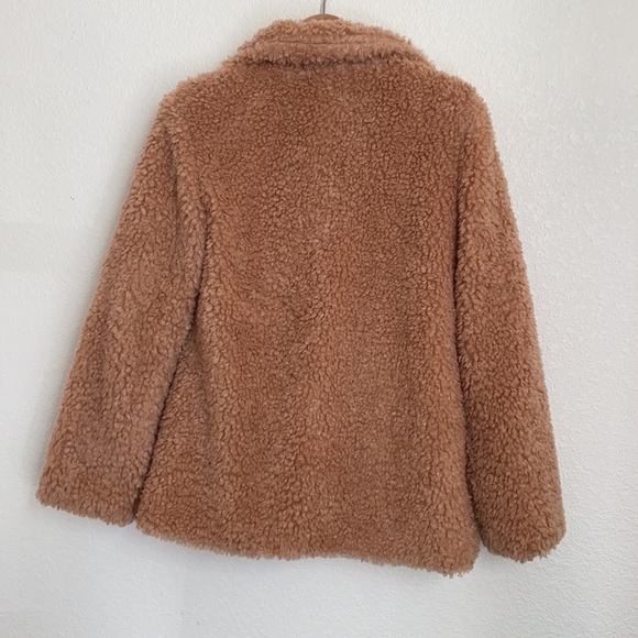 En Creme Chenille Blush Nude Fluffy Jacket Coat - Picture 7 of 7